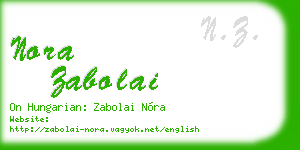 nora zabolai business card