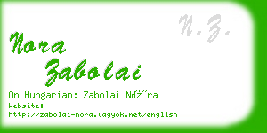 nora zabolai business card